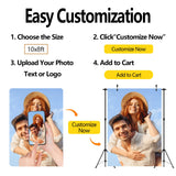 BELECO 10x8ft Fabric Custom Backdrop with Picture Logo Text Customize Your Design Personalized Background Customized Backdrop Banner Birthday Wedding Christmas Party Decoration Photoshoot Studio Prop