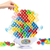 Gdaytao 64 Pcs Stacking Tower Game with 22 Cards, Balance Building Blocks