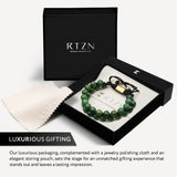Jade Bracelet for Men – Premium Artisan Handcrafted Authentic Dark Green Jade Bracelet – 8MM Beaded Stone Mens Jade Bracelets (Morocco)