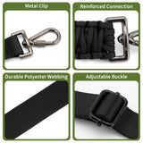 Paracord Strap Compatible with Engel Cooler, 2-Point Paracord Sling, with Metal Clips and Swivels, Adjustable Length, Long-Lasting Comfort for Extended Wear, Ideal for Outdoor and Camping, Black