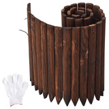 Garden Border Edging Wood Fence Landscape Edging Border Wooden Landscape Edging Decorative Garden Edging Lawn Edging Fence Flexible Garden Edging-15.7" H x 47.2" L (2PACK, 8Ft Total Length)