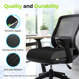 AUVON Cooling Gel Seat Cushion for Office Chair, FSA HSA Eligible, Large Tailbone Cushion with Thick Memory Foam for Sciatica & Lower Back Pain Relief, Non-Slip XL Cushion for Car Seat, Gaming, Home