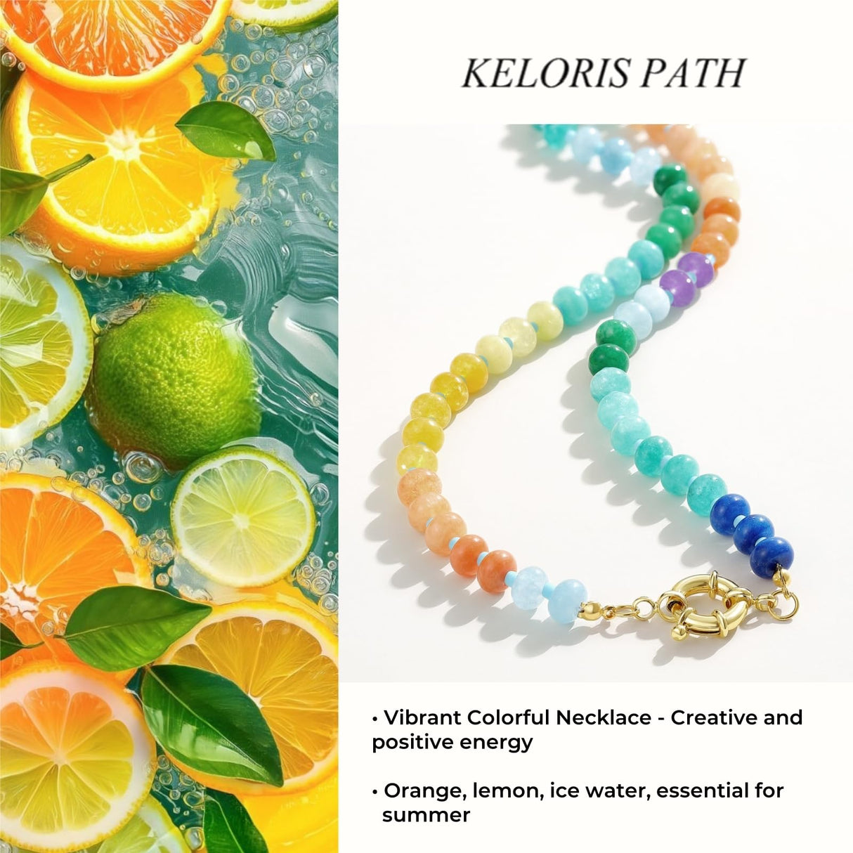 KELORIS PATH Beaded Gemstone Necklaces for Women (Creative)