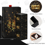 WenmthG Happy Birthday Surprise Gift Box Explosion for Money - DIY Pop Out Folding Bounce Explosion Gift Box with Confetti - Birthday Money Bank - Cash Gift Idea for Women Men Kids (Black Gold)
