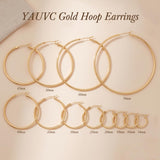YAUVC 14K Gold Hoop Earrings for Women 14K Gold Earrings for Women 25mm