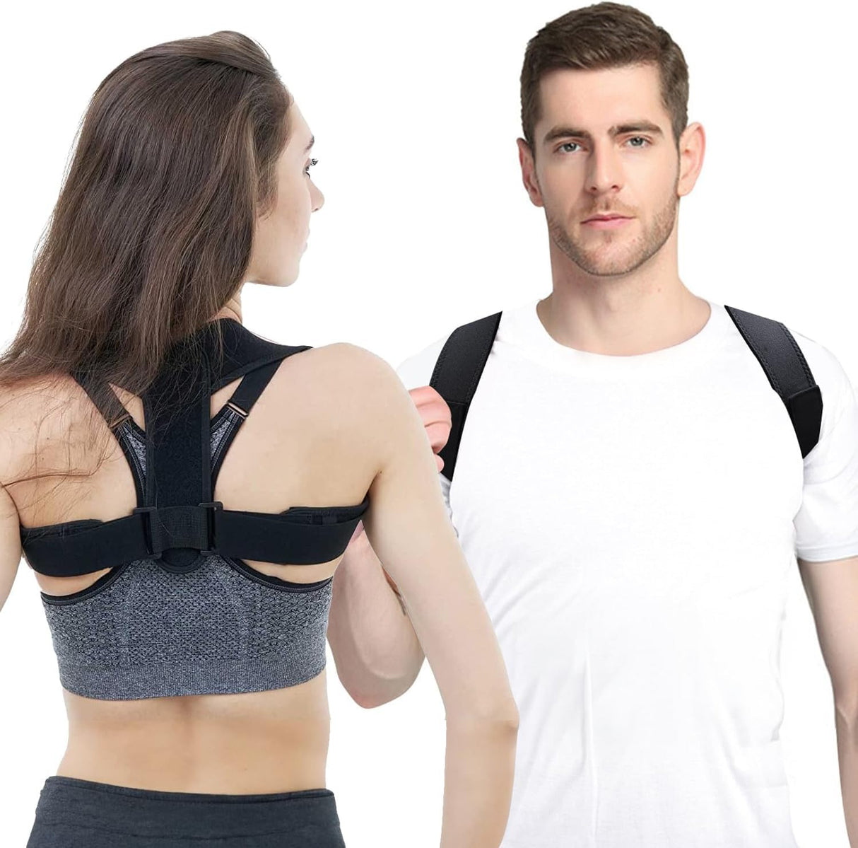 HLOES Posture Corrector for Women and Men,Adjustable Upper Back Brace, Breathable Back Support straightener, Providing Pain Relief from Lumbar, Neck, Shoulder, and Clavicle, Back.