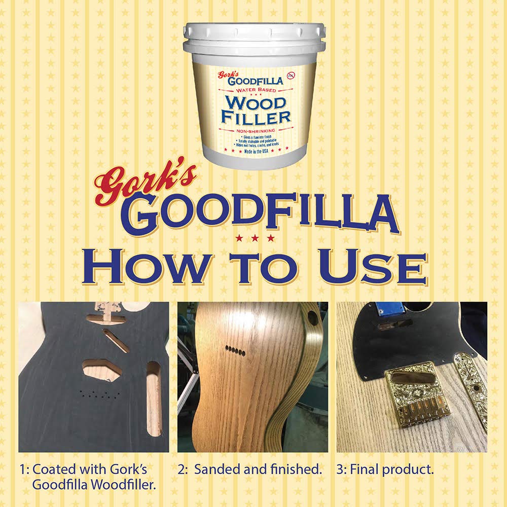 Goodfilla Mahogany,1 Quart (3.5lbs) Wood and Grain Filler, Stainable, Tintable, Sandable, Zero Waste, Non-Toxic, USA Made
