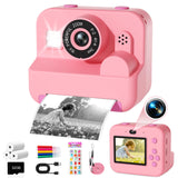 Kids Camera Instant Print - 1080P HD Video Digital Camera for Toddler with Printing Photo Paper, Portable Toy for 4 5 6 7 8 9 10 Years Old, Christmas Birthday Gifts for Boys Girls (Pink)