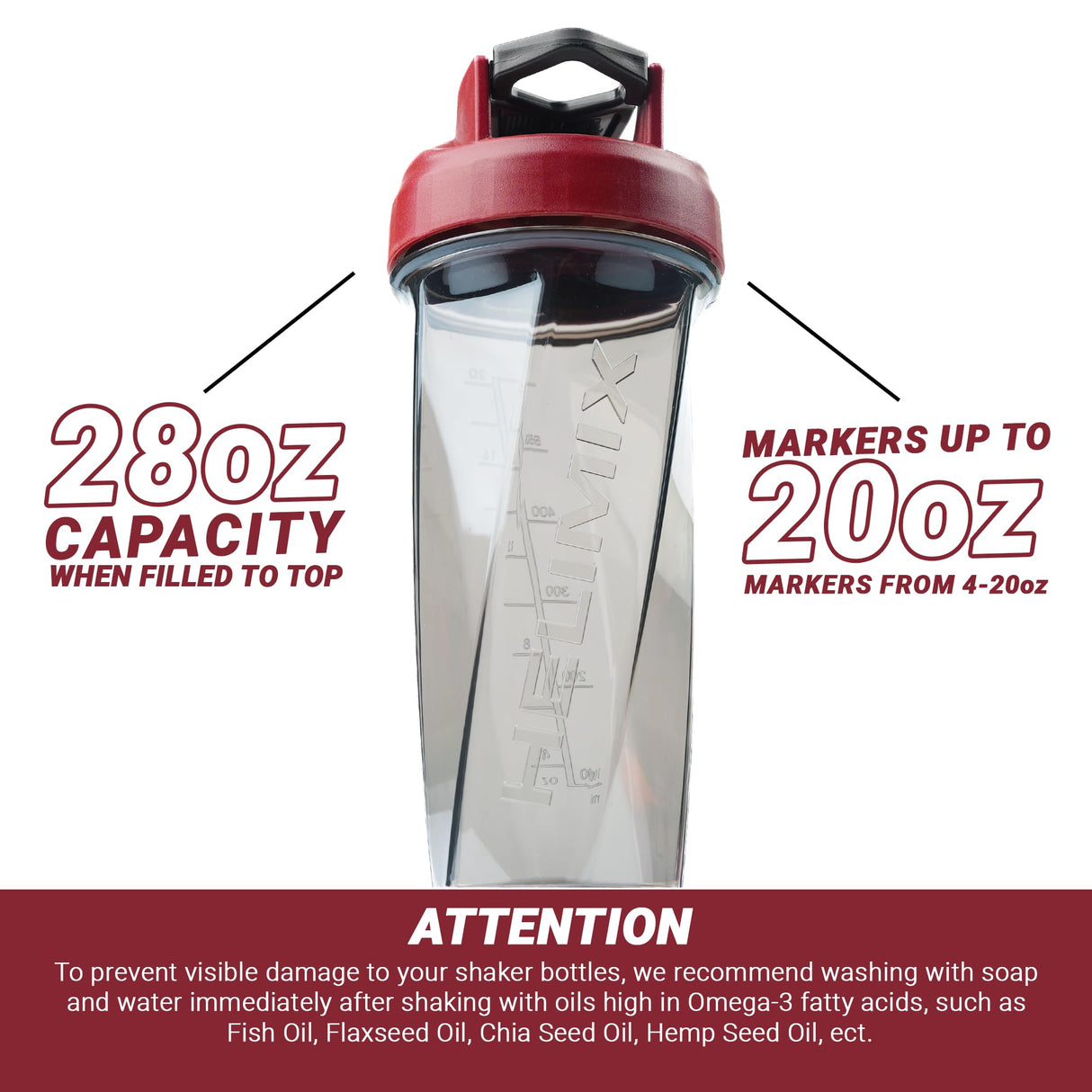 HELIMIX 2.0 Vortex Blender Shaker Bottle Holds upto 28oz | No Blending Ball or Whisk | USA Made | Portable Pre Workout Whey Protein Drink Shaker Cup | Mixes Cocktails Smoothies Shakes | Top Rack Safe