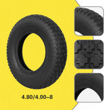 NING SHUO 4.80/4.00-8 Tire and Inner Tube, Premium Rubber Wheelbarrow Replacement Parts for Hand Truck Lawn Mower Dollies Wagon Dolly Trailers Go Kart 2 Pack