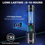 Esgreen Rechargeable Flashlights High Lumens 100000 Single 2 Modes, Super Bright LED Flashlight USB C Long Distance 3280ft, Powerful Long Lasting 10H Heavy Duty Strong Flash Light for Camping Hiking