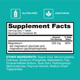 Qunol Magnesium Glycinate Complex, Gentle on Stomach, 250mg One Pill Dose, Superior-Absorption Magnesium, Nerve, Bone and Muscle Health Supplement, 90 Count (Pack of 1)