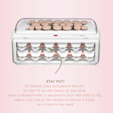 INFINITIPRO BY CONAIR Ceramic Flocked - Hot Rollers for Long, Medium, and All Hair - Hair Curler - Hair Roller Clips Included - 1 1/4-inch, 1-inch, and 3/4-inch Rollers