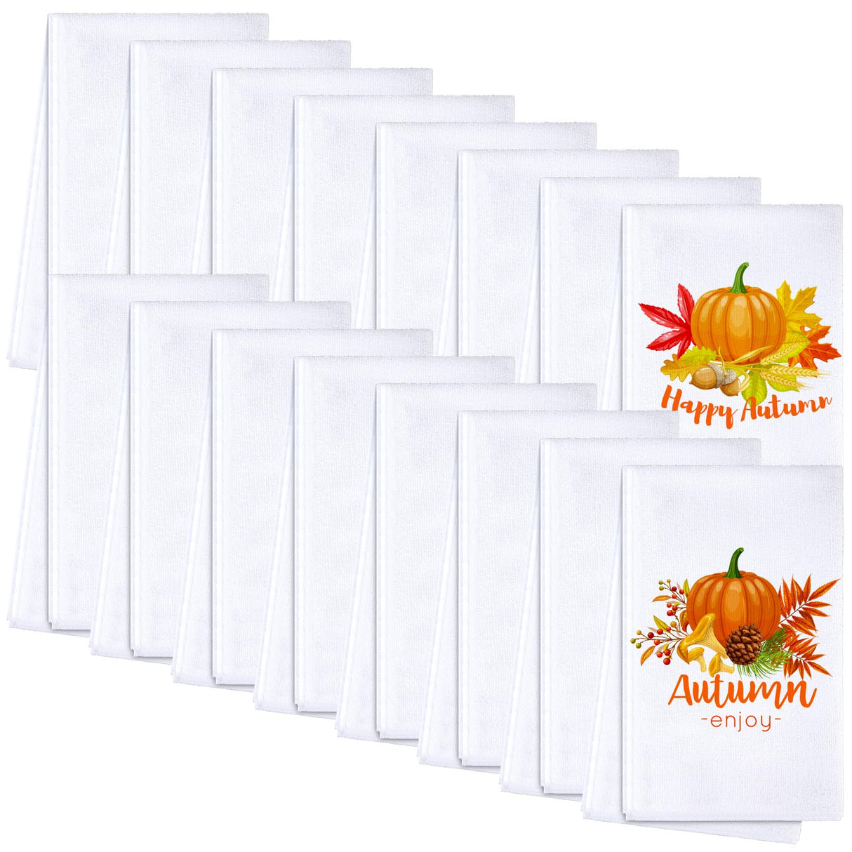 Patelai Sublimation Dishtowel Absorbent Multi Purpose Kitchen Dish Towels Blank DIY Dishcloth Bathroom Towel for Fall Christmas Kitchen Home Decor,16 x 24 Inch(16 Pieces)