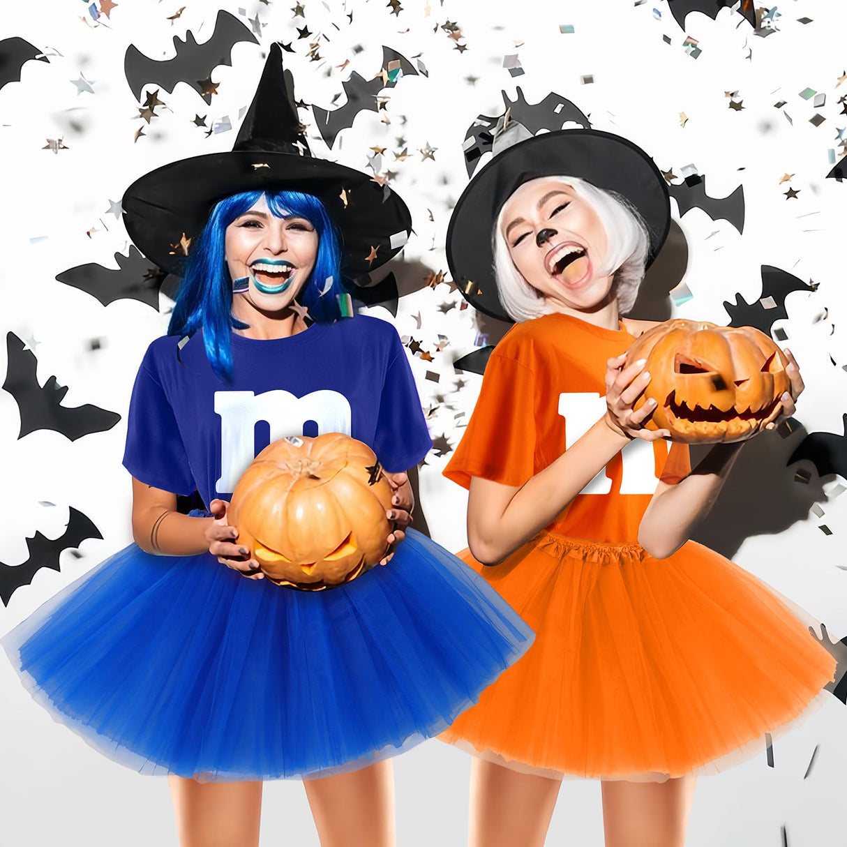 FONYFA Letter M Halloween Costumes Tutu Skirts, Women Team Group T-Shirt, Chocolates Candy Costume for Halloween Christmas Party Costume