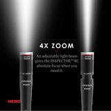 NEBO INSPECTOR RC Pen Light | 360 Lumens, 3 Light Modes, Rechargeable & AAA Battery Powered LED Flashlight, Waterproof, Compact & Durable, Pocket Clip for EDC, Includes USB Charging Cable