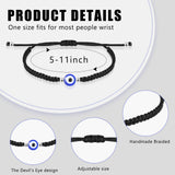 Sasylvia 50 Pcs Evil Eye Bracelets Bulk Mal De Ojo Bracelets,Black
