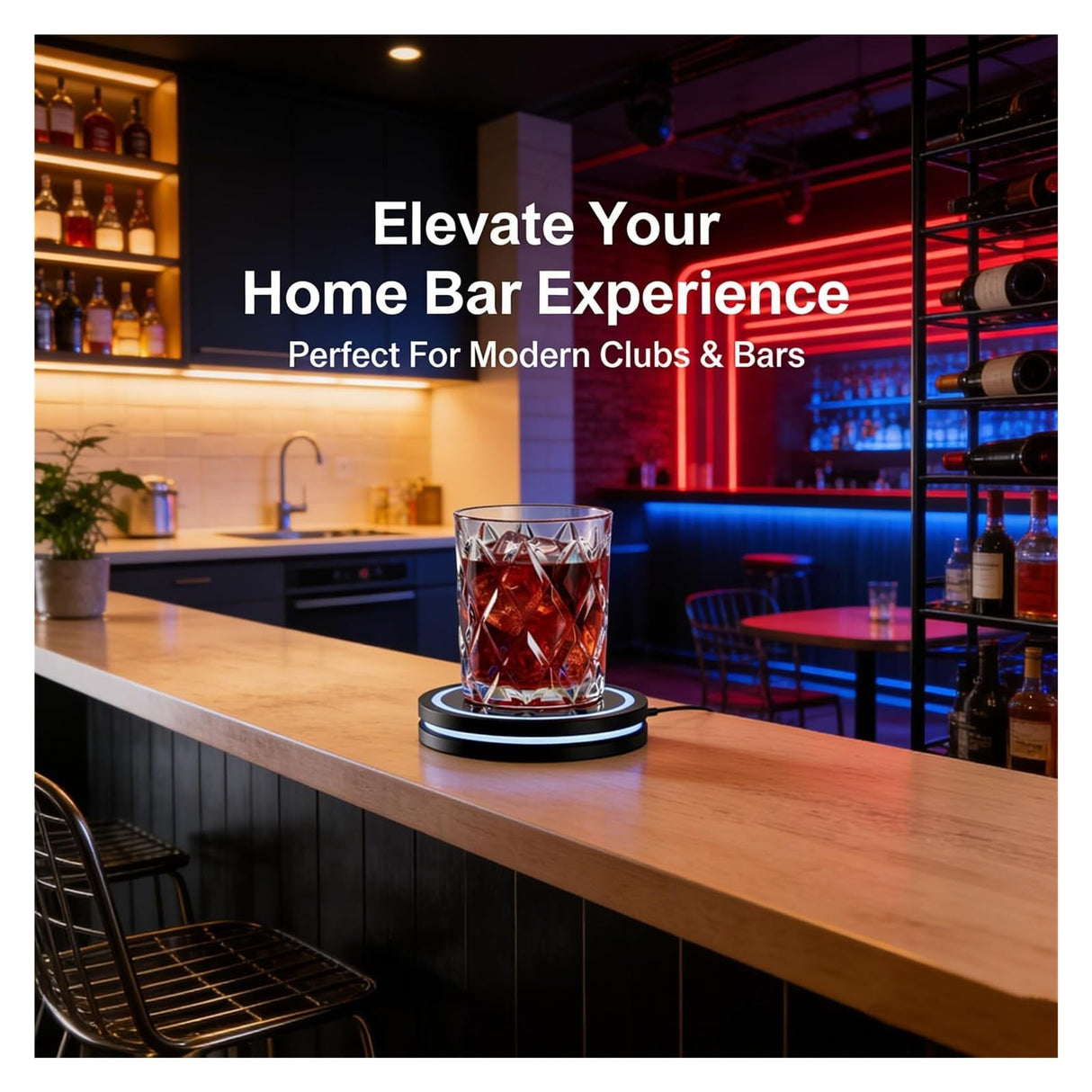 2026 New Smart Coaster 2.0, Portable APP-Features, Easy to Clean & Carry, Compact Storage Design, Suitable for Bars/Clubs/Home Use(Mix*2)