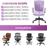 Tallew 4 Pcs Office Chair Covers Set Computer Universal Protective Stretchable Chair Seat Covers Desk Armrest Slipcovers Pads Office Cushion Backrest for Rotating(Purple)