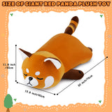 Auspicious beginning 30'' Giant Red Panda Plush Stuffed Animal - Large Sleeping Plush Toy Pillow, Cute Hugging Plushie, Room Decor, Christmas Birthday Gifts for Kids Girls Boys