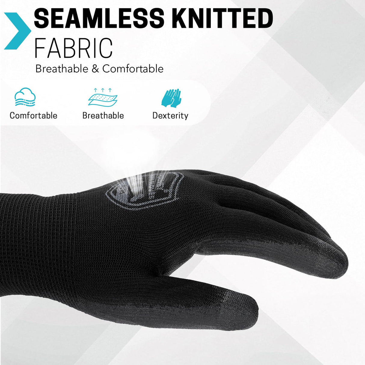 FURWEY Safety Work Gloves-72 Pairs,PU Coated Safety Gloves with Grip,13 Gauge Seamless Knit Glove,for Men and Women, Ideal for Warehouse Package Handling，Construction, Gardening (X-Large)