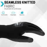 FURWEY Safety Work Gloves-72 Pairs,PU Coated Safety Gloves with Grip,13 Gauge Seamless Knit Glove,for Men and Women, Ideal for Warehouse Package Handling，Construction, Gardening (X-Large)