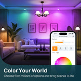 Linkind Matter Smart Bulbs, E12 Led Bulb Works with Alexa/Apple Home/Google Home, Smart Light Bulbs, WiFi Candelabra B11 Bulbs, RGBTW Color Changing Light Bulb, 2.4Ghz WiFi Bulb, 470 LM 4 Pack