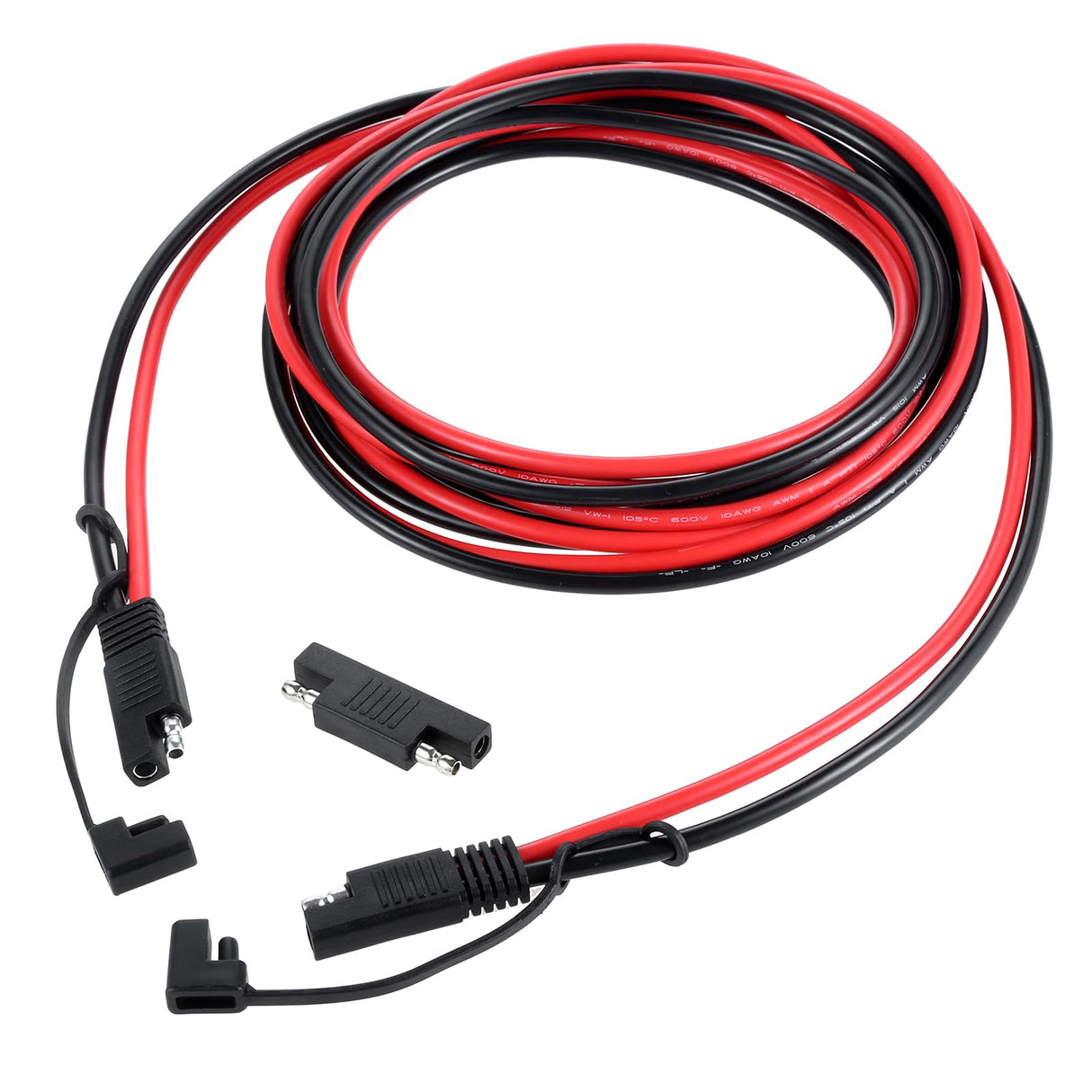 Aupoko 10 AGW 10FT SAE to SAE Solar Extension Cable, Extension Cord with SAE Quick Disconnect/Connect Adapter and SAE Polarity Reverse Adapter for Battery, Motorcycle, Cars, RVs(10 FEET/3M)