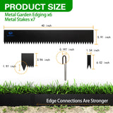 BLENNACY Metal Landscape Edging 6 Pack 40" L x 6" H