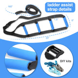 Bed Ladder Assist,Pull up Helper and Sit up Helper 4 Handle Grips,Bed Rail Assistance Devices Adjustable Length Bed Lift for Most Beds Mobility Aid for Elderly, Handicapped,Injured (160 INCHES)