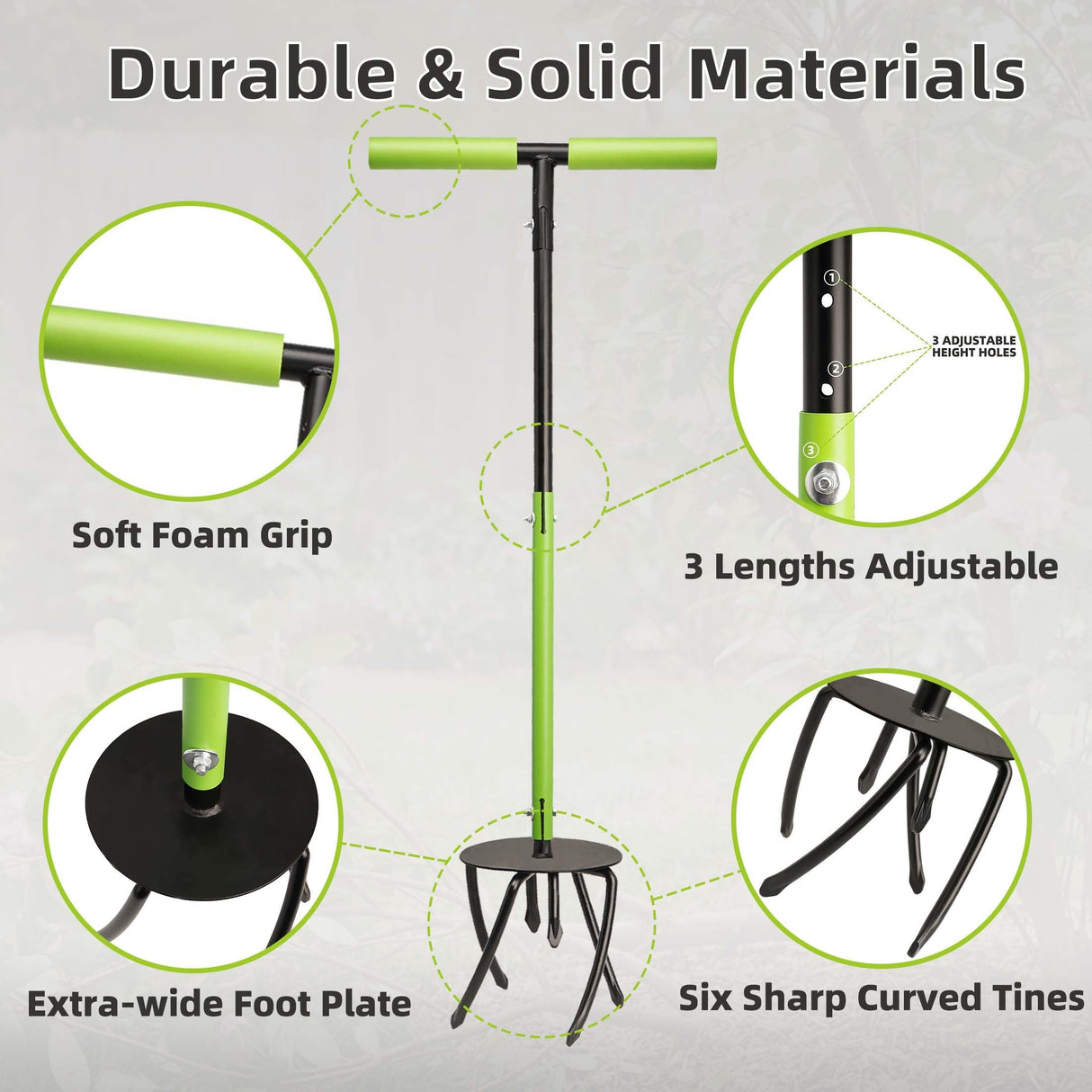 KLDOLLAR Hand Tiller Cultivator, Manual Twist Tiller with Sharp Arrow Tines