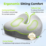 AUVON Seat Cushion for Tailbone Pain Relief with Dual-density Memory Foam for Ideal Support and Softness, Ergonomic Office Chair Cushion for Long Sitting, FSA HSA Eligible, Butt Pillow for Desk Chairs