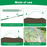 Garden Hoops for Raised Beds, Splinter-Free Fiberglass Greenhouse Hoops Grow Tunnel, 36 Pcs Adjustable Frame for Row Cover & Bird Netting, Rust-Proof DIY Outdoor Plant Stakes