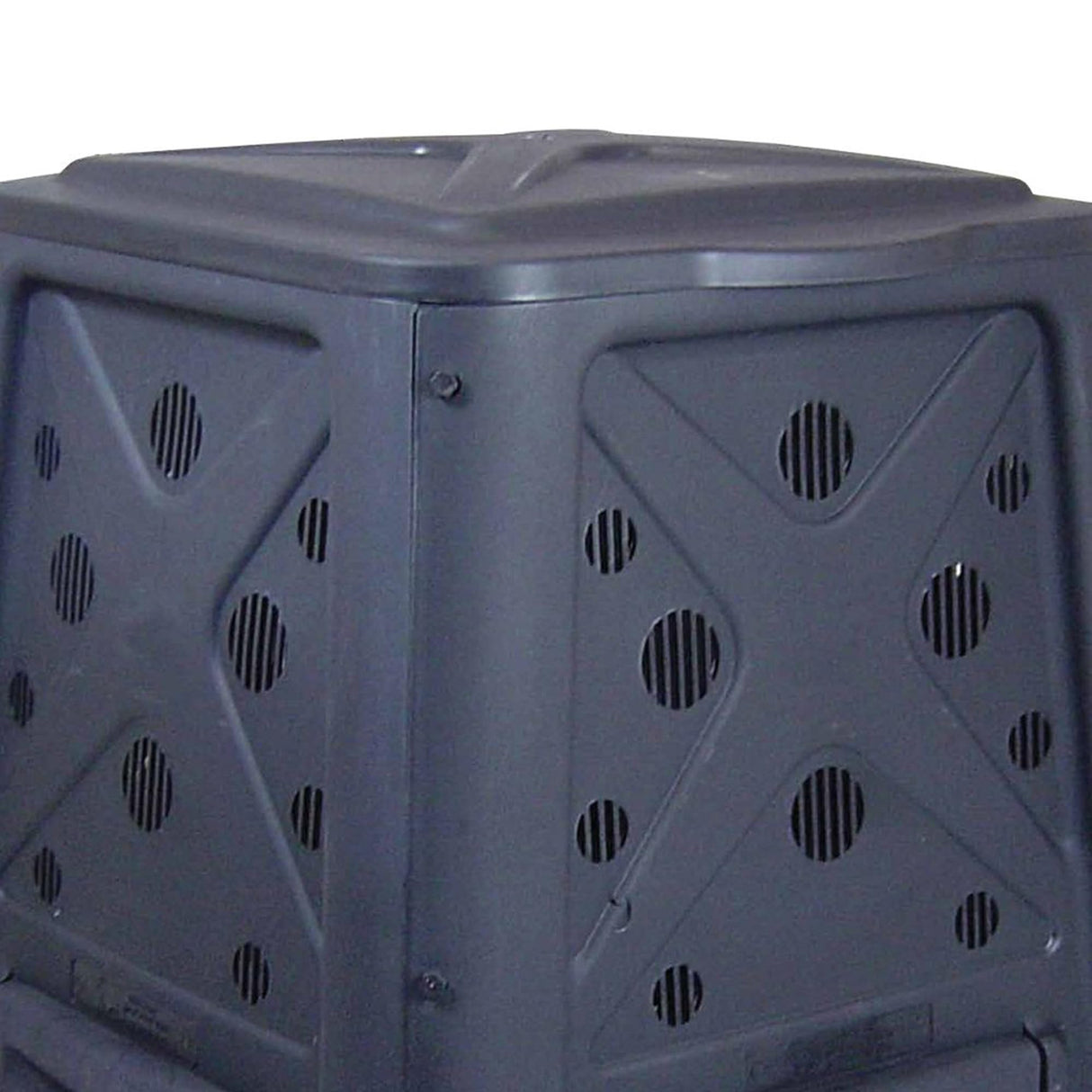 Redmon Outdoor Compost Bin with Lift Off Lid, 4-Door Access & Vent Holes, 65 Gallon, Black - Composting Bin Container for Kitchen Food Waste Recycling