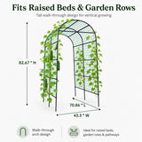 FOLLOOK Garden Arch Trellis for Climbing Plants Outdoor, 7.8 ft, Black