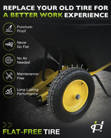 4.80/4.00-8 wheelbarrow tire, 16" Flat Free Solid Tire and Wheel, 2 Pack