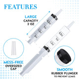 FOCUSLINE 50 Pack Jelly Shot Syringes, 2 OZ Capacity Plastic Shot Glasses, Durable Jelly Shot Syringes with Lid, Perfect for Halloween, Thanksgiving, Christmas