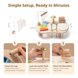Wooden Drum Set for Toddlers 1-3, Montessori Musical Toy for Kids