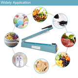 SEELAUGH Impulse Sealer 16 inch Heat Sealer for Plastic Bags, Metal Plastic Bag Sealer Heat Seal, Mylar Bag Sealer, Manual Poly Bag Hot Seal Sealing Machine with 4 Repair Kit(2 Cutting Lines Included)