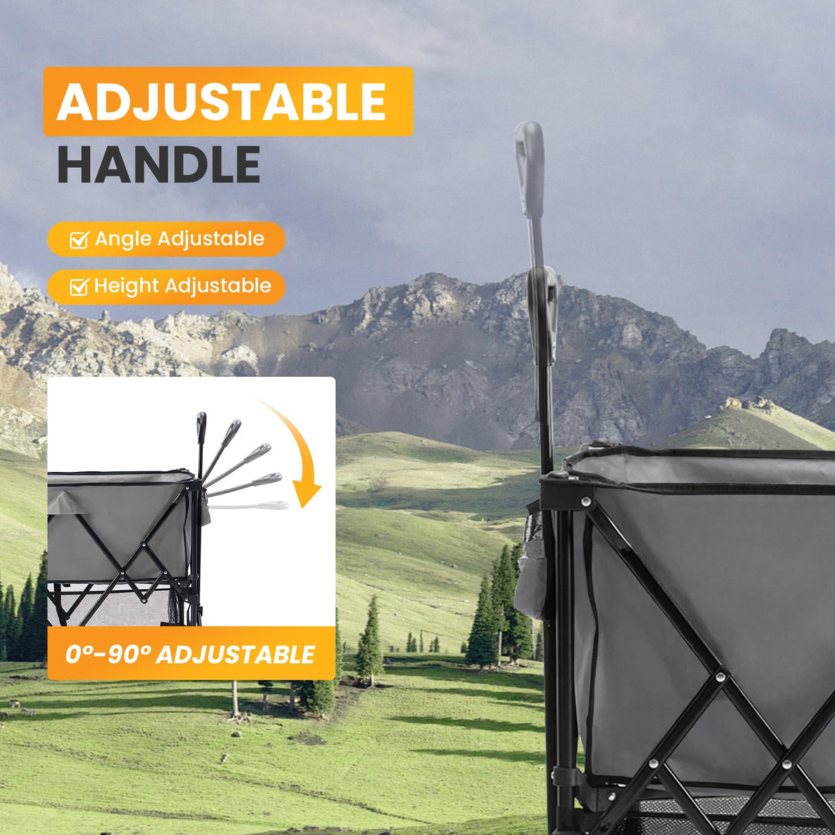 NEWBULIG Double Decker Foldable Wagon Cart, 440lbs