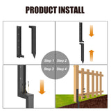 ArlinaL Fence Post Repair Kit, Thickened Steel Anchor Ground Spike