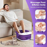 Foot Spa Bath Massager with Heat [2025 Upgraded], Vibration, Temperature Control, Jets, Bubbles and Epsom Salt, Foot Bath Soak Tub with 22 Massage Rollers, Feet Soaking Tub for Relaxation, Purple