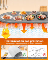 Warming Mat for Food Extra Large, 36"x15" Food Warming Mat with Heat Insulation Pad, Silicone Heating Mat for Food, Rollable & Portable, Food Warmers for Parties Buffet,Gatherings,Everyday Use