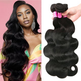 Body Wave Bundles Human Hair 12A Human Hair Bundles 100% Unprocessed Brazilian Virgin Hair Bundle Deals Quick Weave 3 Bundle Real Human Hair Natural Black Hair Extensions For Woman 18 20 22 Inch