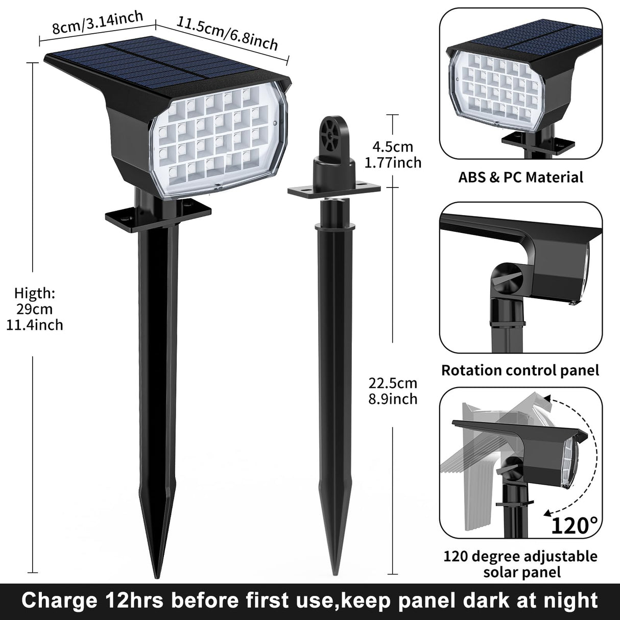 WENATY Solar Spot Lights Outdoor Color Changing, [7 Mode/12 Pack] Christmas Landscape Spotlights, Solar Light Outdoor Waterproof, Led Powered Flood Light for Outside Pathway Yard Garden Tree Halloween