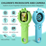 URMMIY Kids Microscope – 500X Digital Pocket Handheld Microscope with Dual Cameras & Autofocus, STEM Educational Toy & Perfect Christmas Birthday Gift for Boys & Girls Ages 3 4 5 6 7 8 9 10 (Green)
