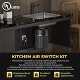 Anwoll Garbage Disposal Air Switch Kit - Professional, UL Listed Wireless Sink Top Garbage Disposal Button, Stainless Steel/Black On/Off, Compatible with all garbage disposals