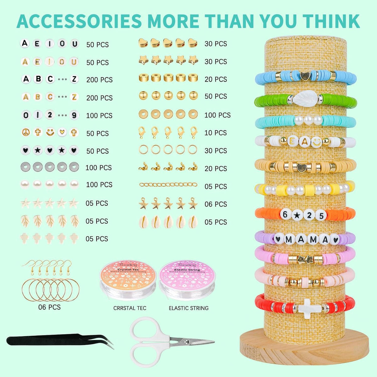 Friendship Bracelet Kit, 14,000pcs 48 Colors Clay Beads for Jewelry Making