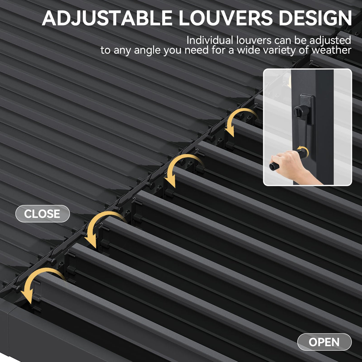 Aoxun Louvered Pergola 12x16 All-Aluminum Outdoor Gazebo with Independent Adjustable Roofs, Waterproof Curtains and Netting, Integrated Drainage System for Patios & Backyard