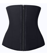 YIANNA Latex Waist Trainer for Women Tummy Control Zipper Underbust Waist Cincher Corset Hourglass Body Shaper Sport Girdle, YA2219-Black-M